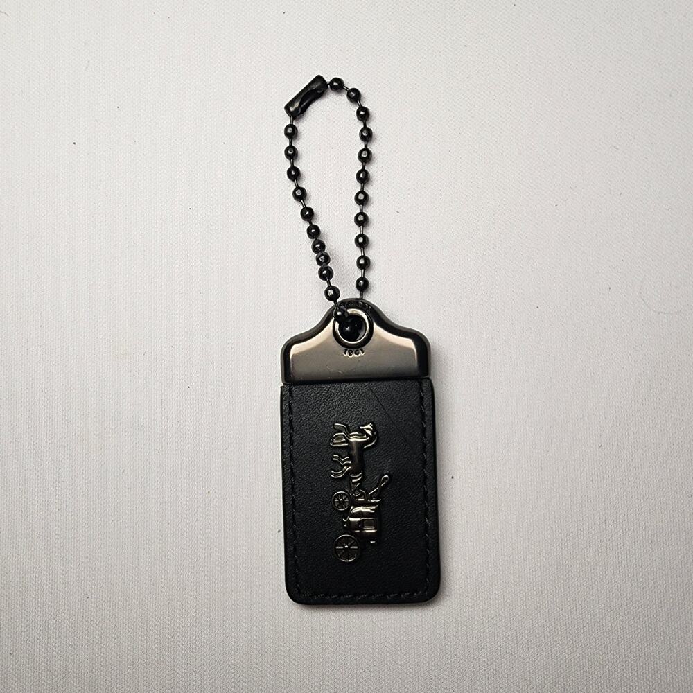 Coach 1941 Horse Carriage Hang Tag Bag Charm - Dark Gunmetal/Black